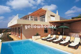Quality villa with heated pool and sea views near...
