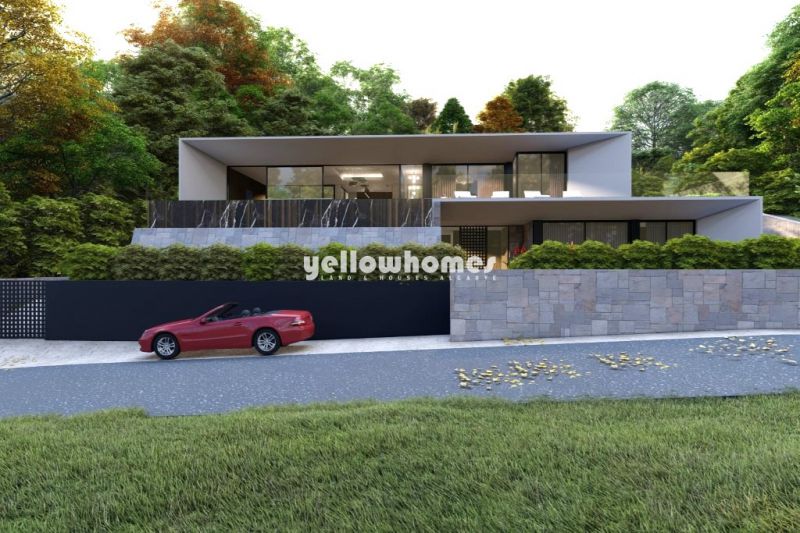 Building plot with project for a modern 4-bedroom villa with infinity pool