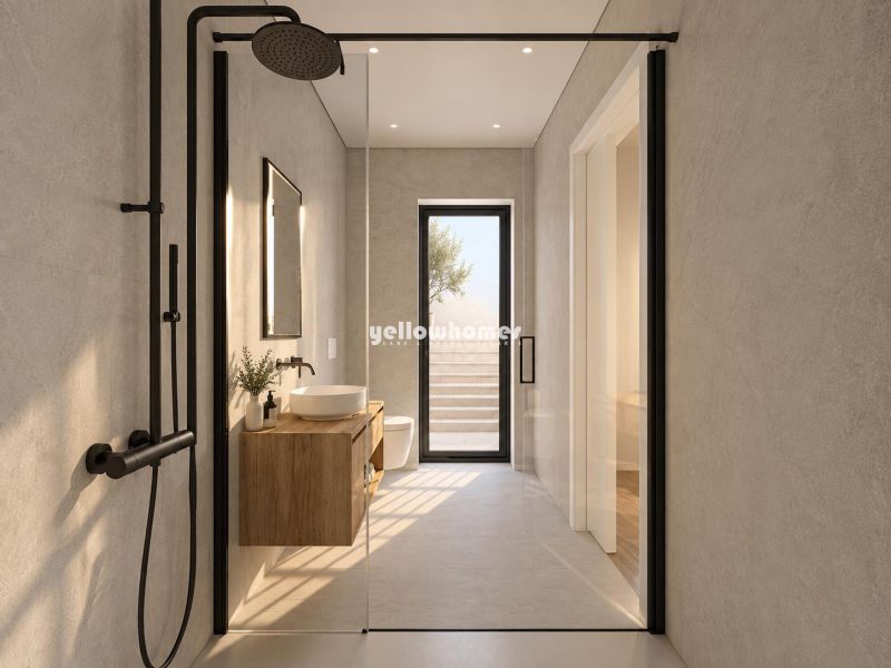 Moradia geminada V3 recém-construída com piscina em Vila Nova de Cacela